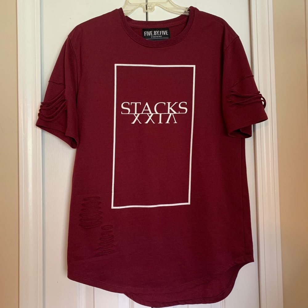 Five.by.five by Master Piece burgundy shirt